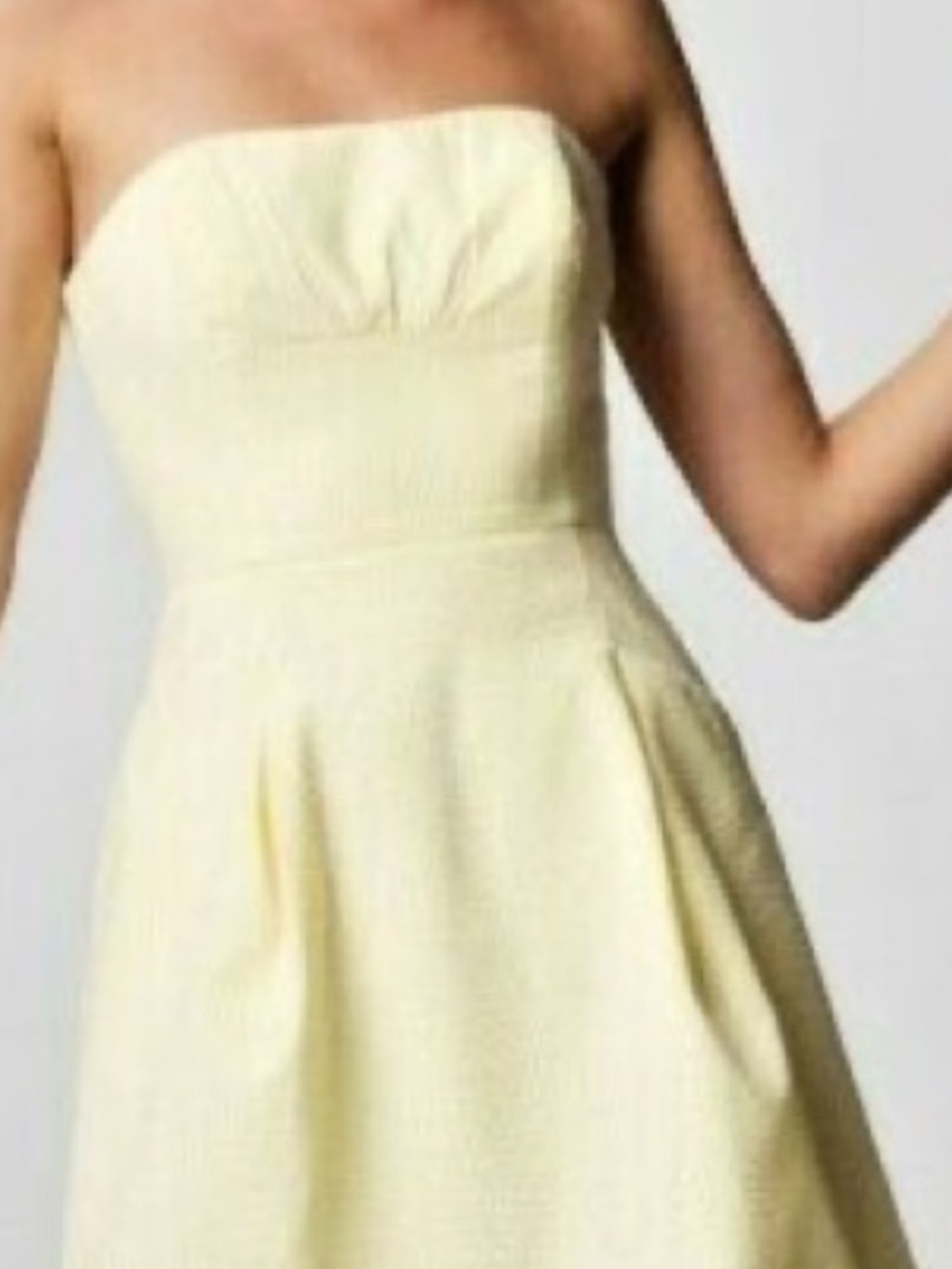 Vintage Lilly Pulitzer Strapless Seersucker Dress Size 10 Yellow White